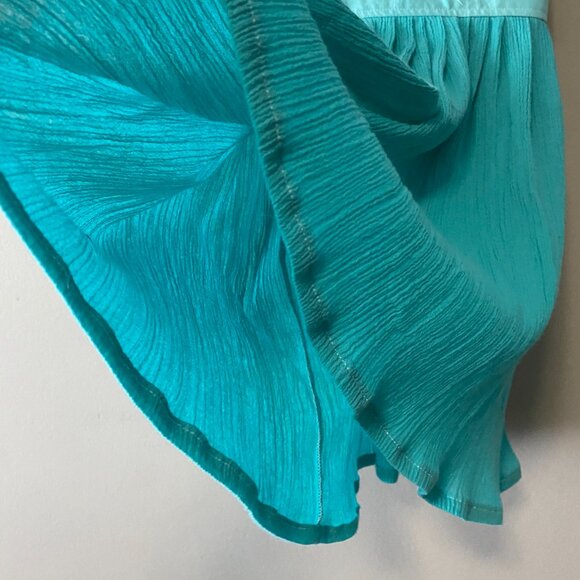 Handmade Children's 100% Cotton Embellished Blue Crossed Straps Dress - Picture 12 of 12